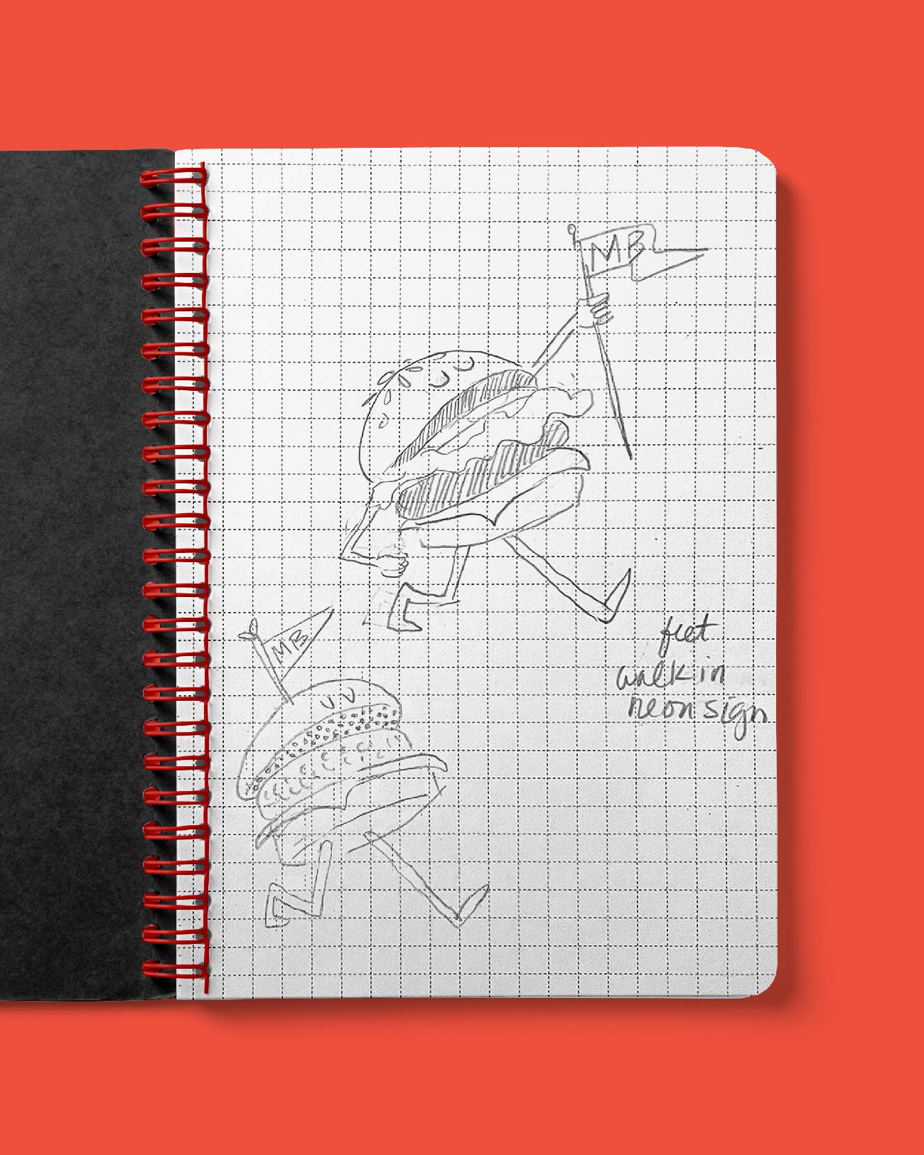 belmontysketches mascot Hoodzpah restaurant branding