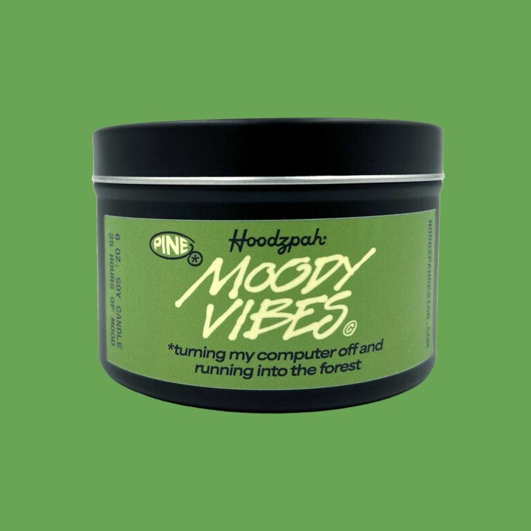 Pine Moody Vibes Candle Hoodzpah green