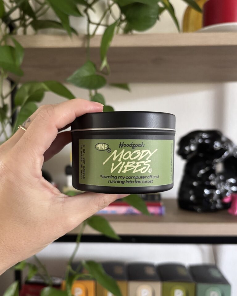 Pine running into the forest candle hoodzpah