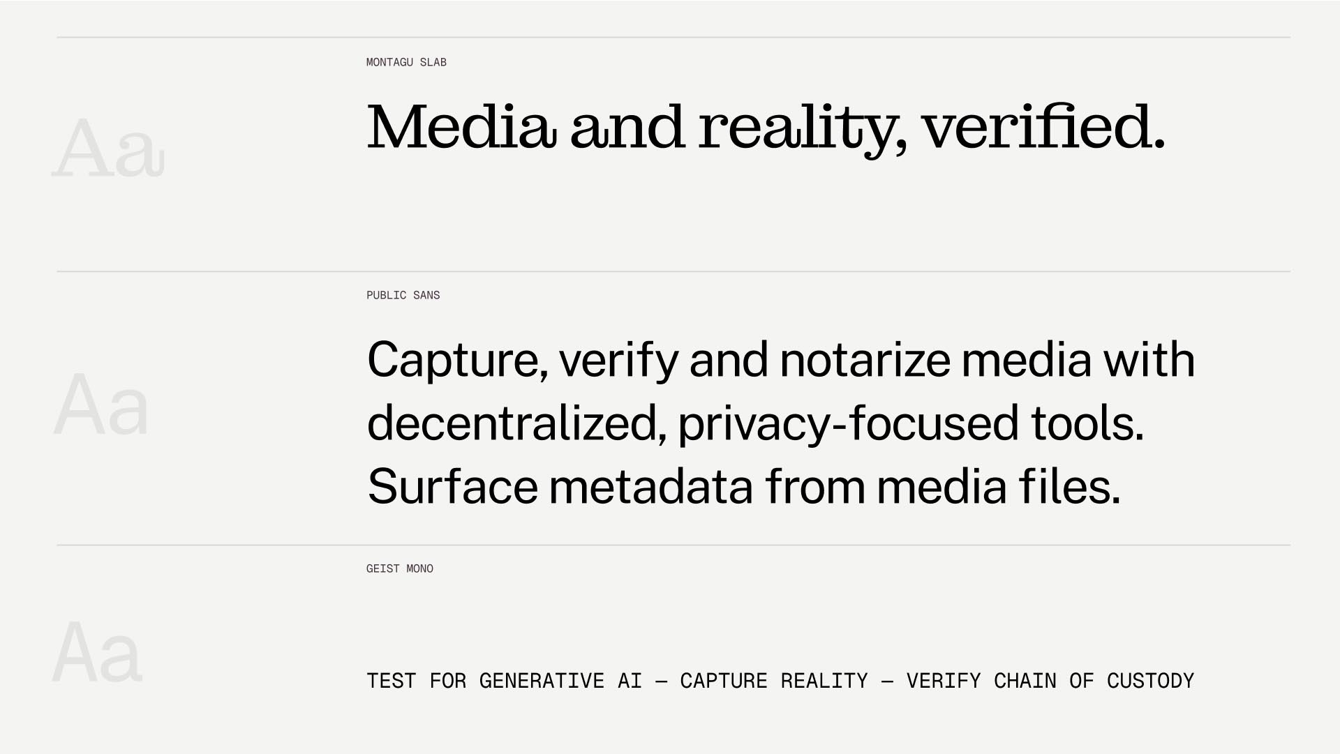 Proofmode fonts, montagu slab, public sans, geist mono