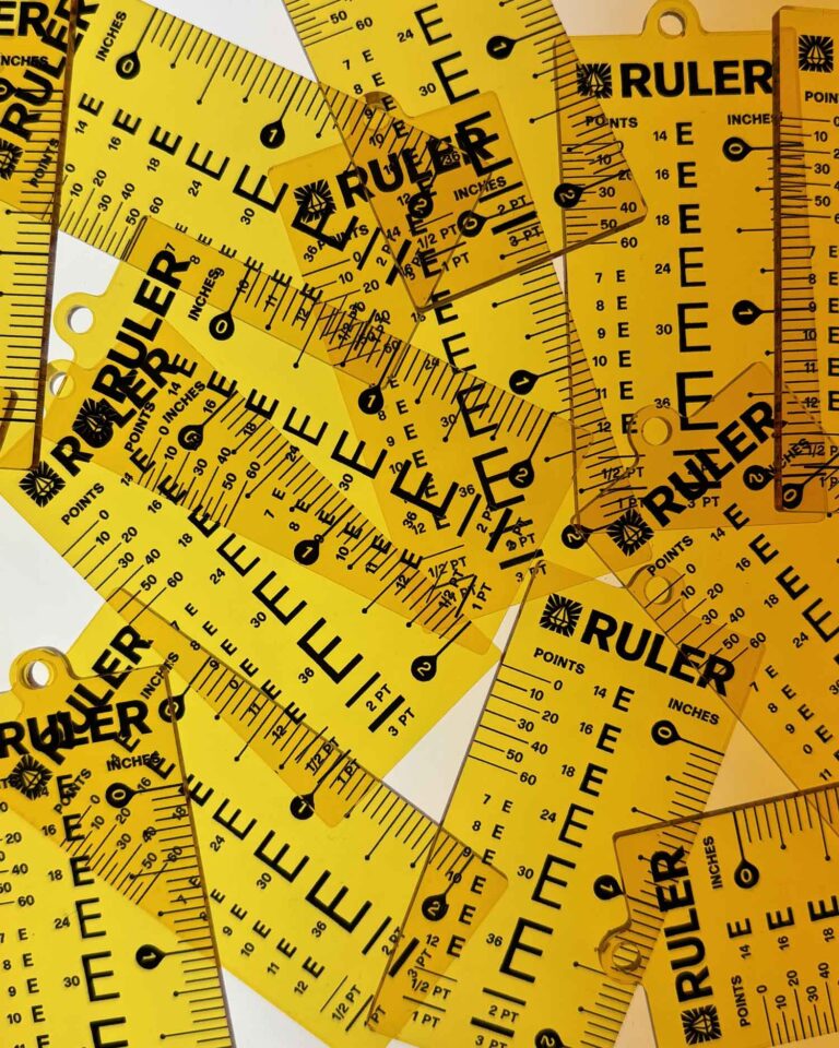 Type ruler keychain acrylic