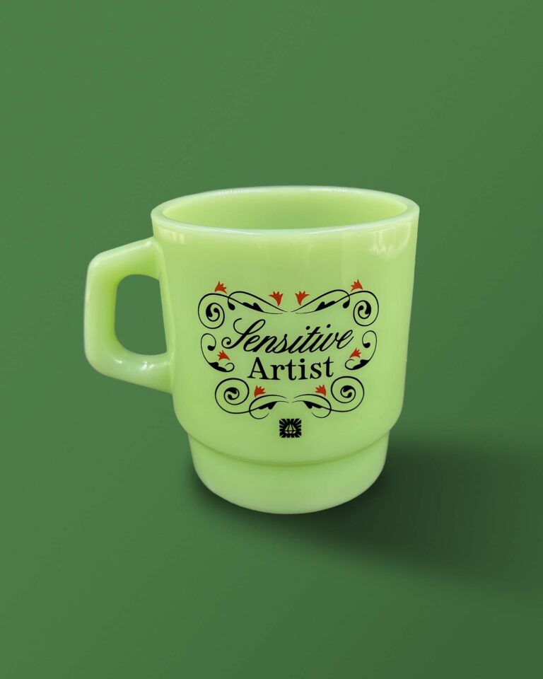 Sensitive artist Mug Milk glass front Hoodzpah feature