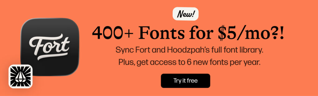 Fort App Hoodzpah Promo 400 fonts with subscription