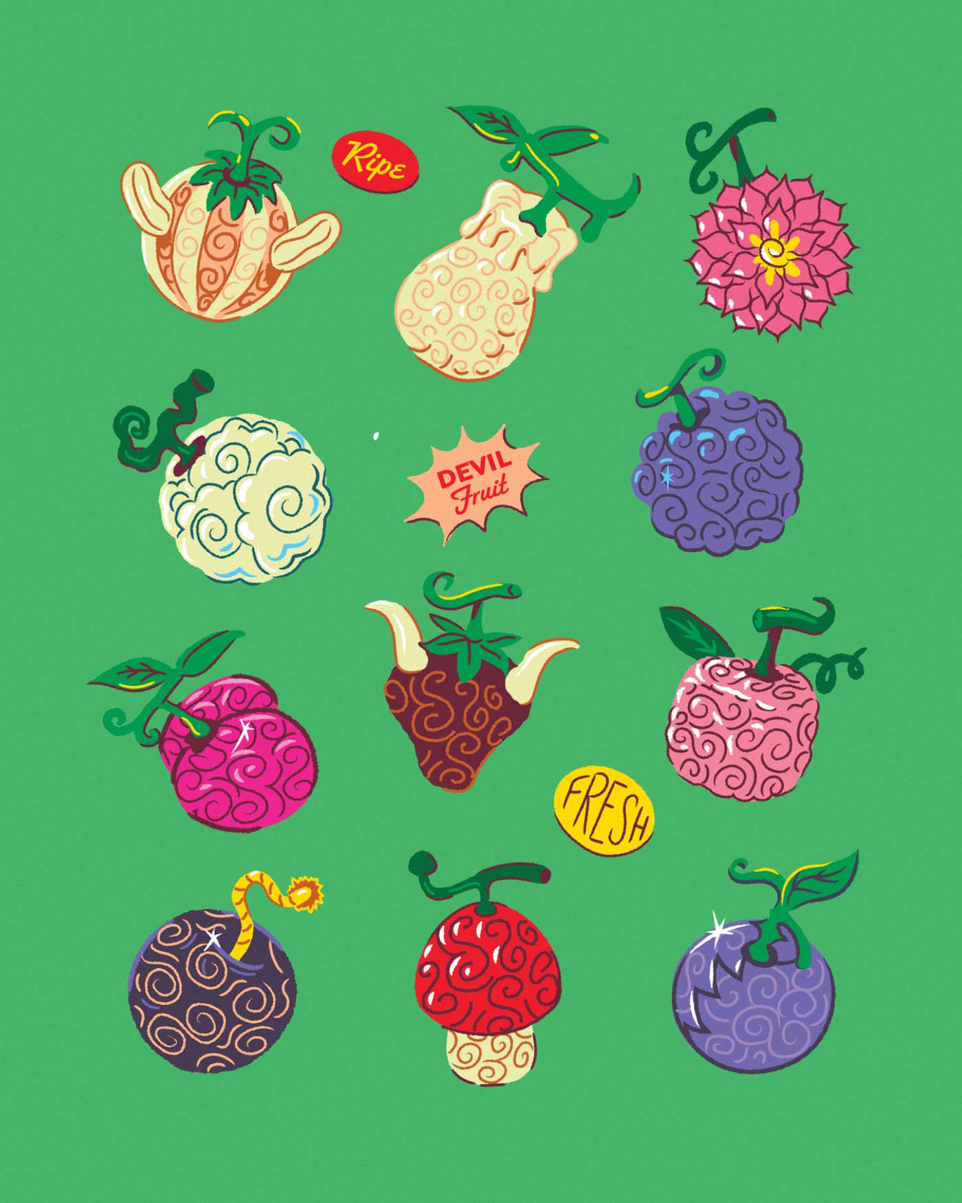 Hoodzpah One Piece s2 Devil Fruit icons