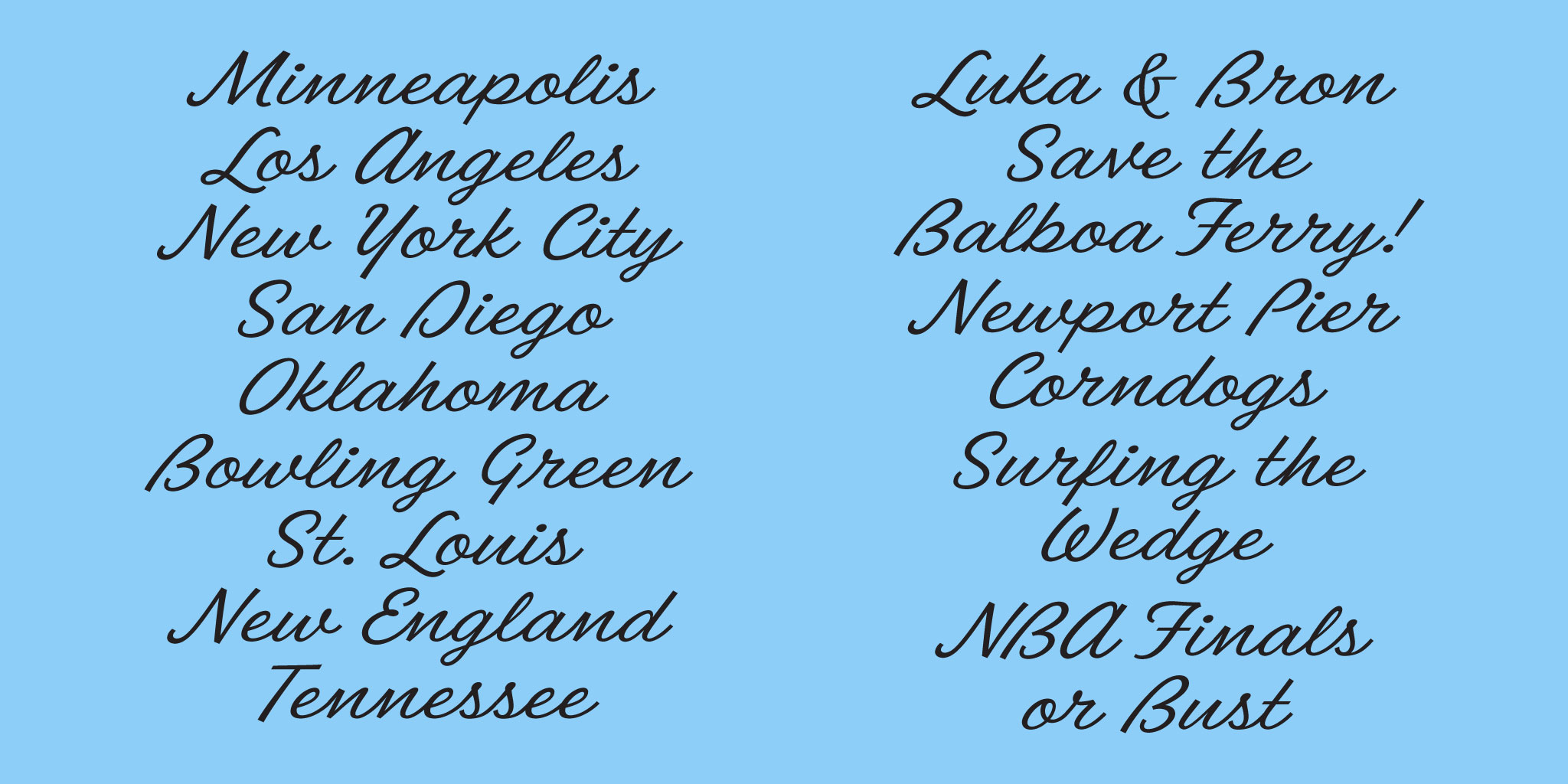 east bay script font