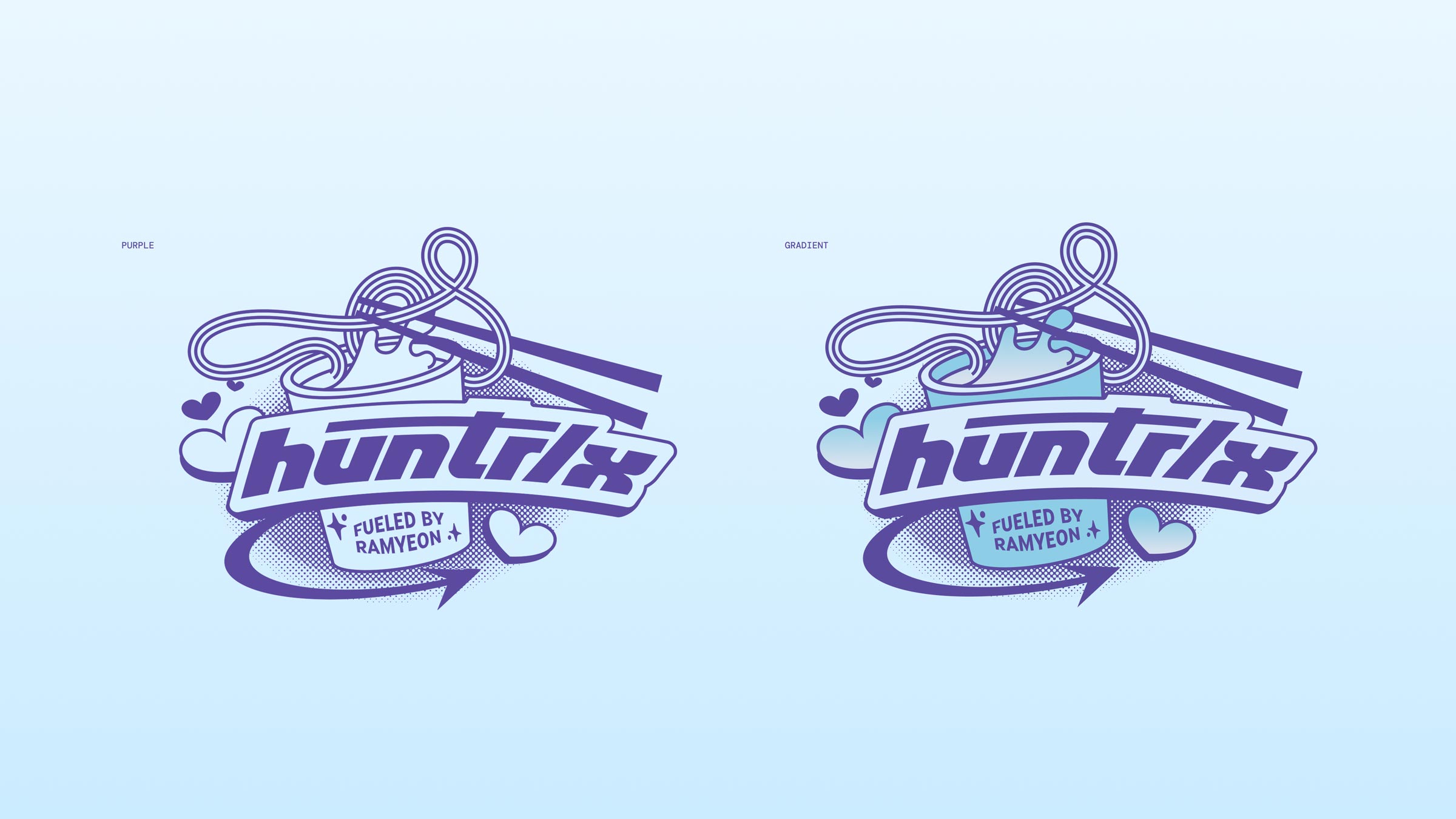 Huntrix Ramyeon Typographic Badges KPop Demon Hunters Brand Graphics Hoodzpah