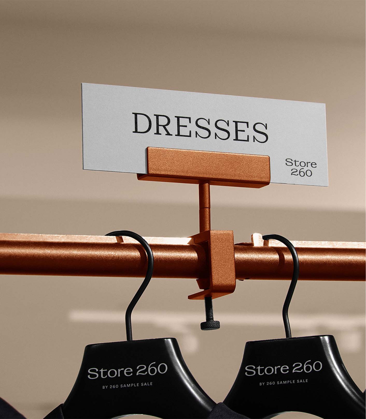 Store 260 logo application on hangers
