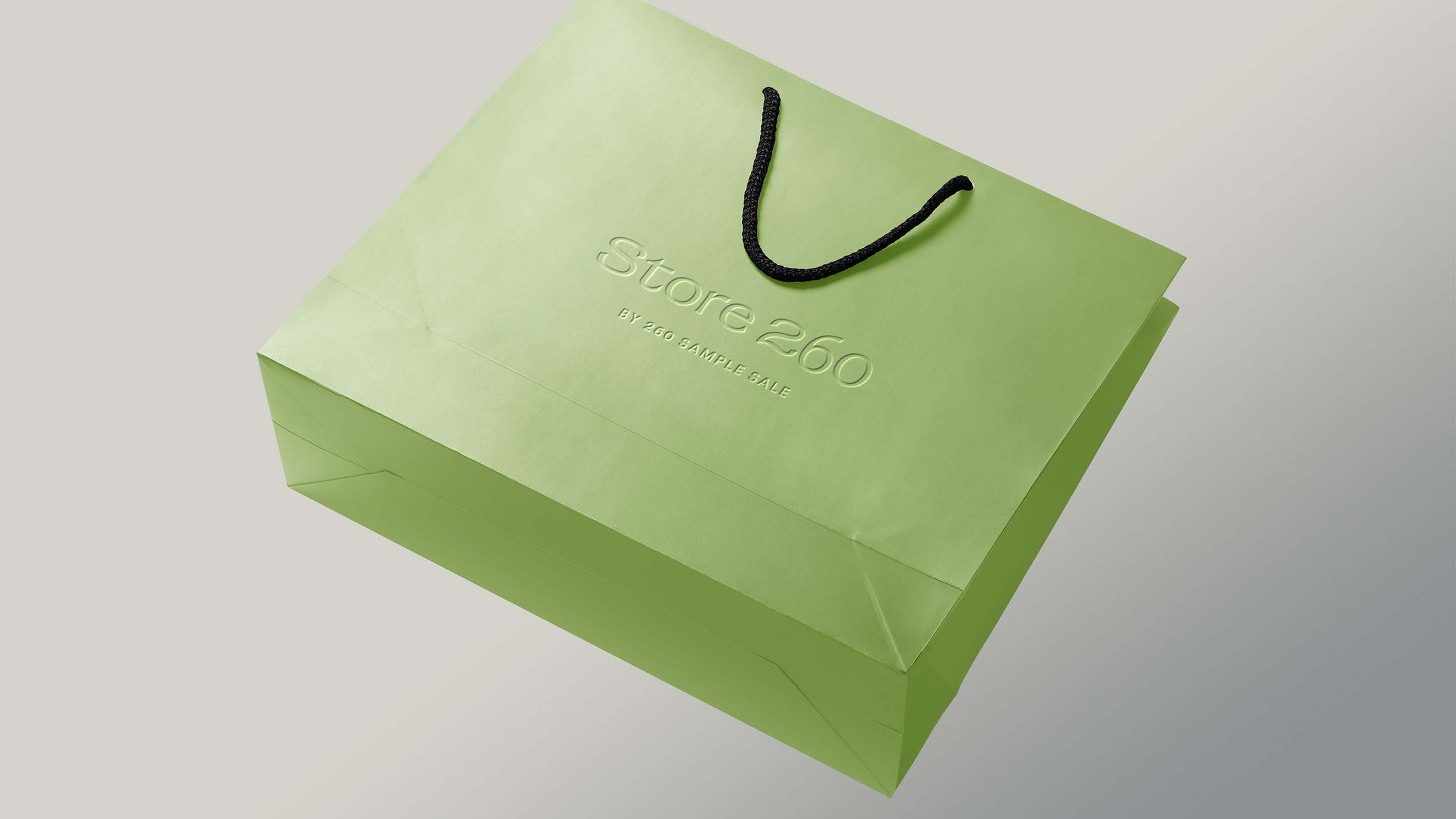 Store 260 Logo Application on a retal shopping bag