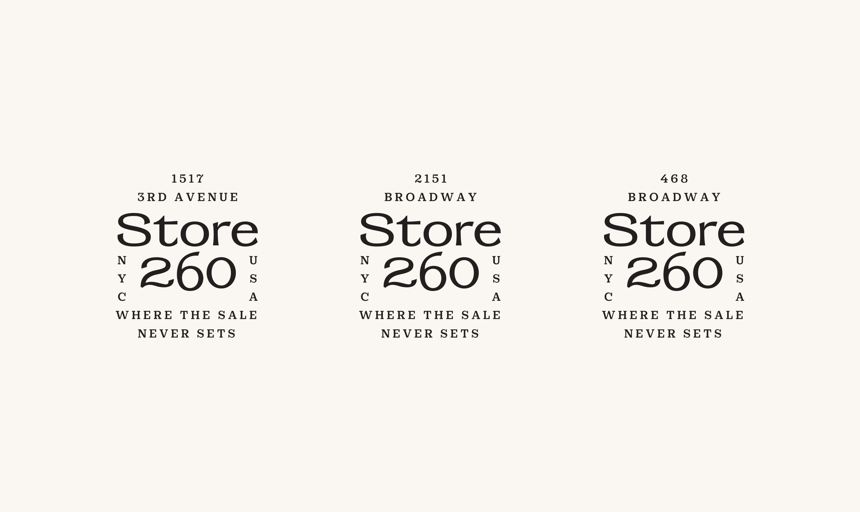 Location Badges for Store 260 Brand Identity