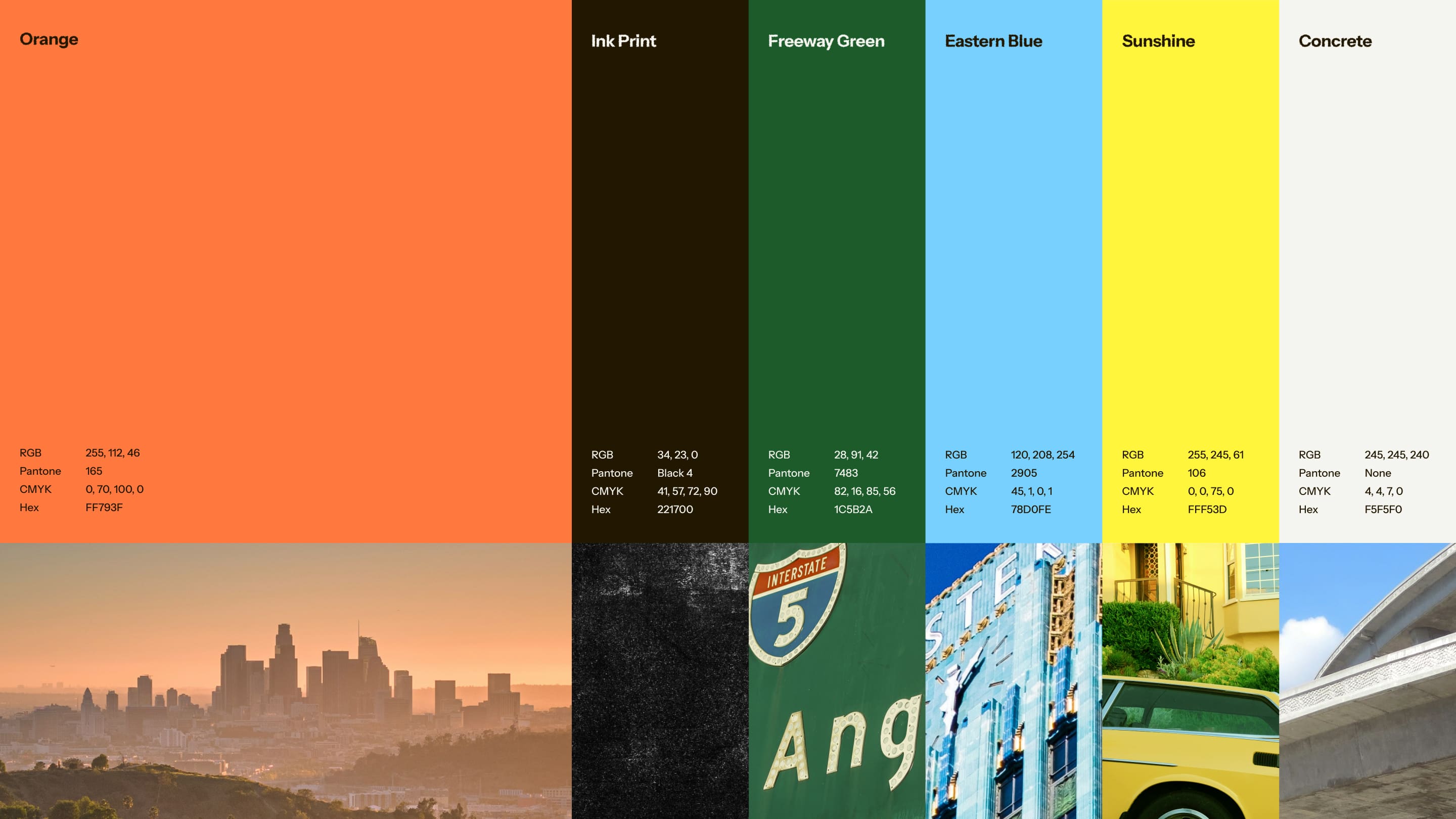 LA Material brand color palette