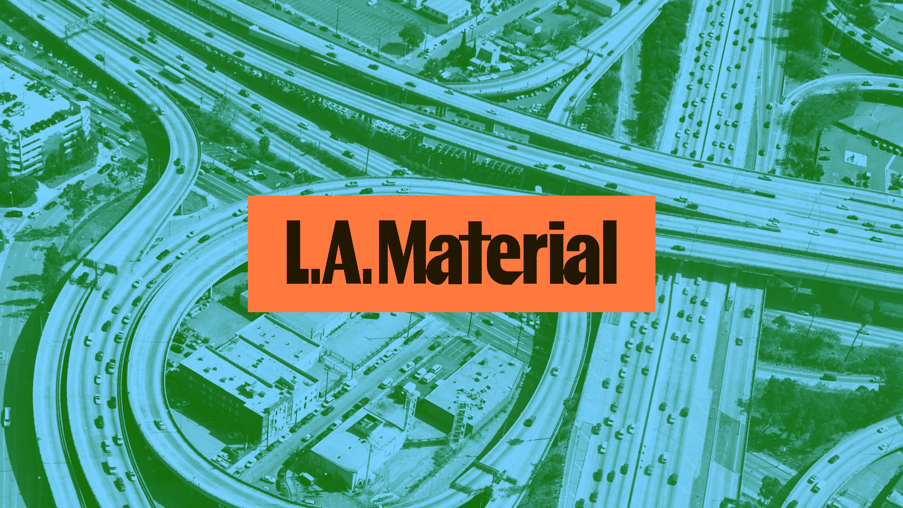 LA Material logo on photo treatment