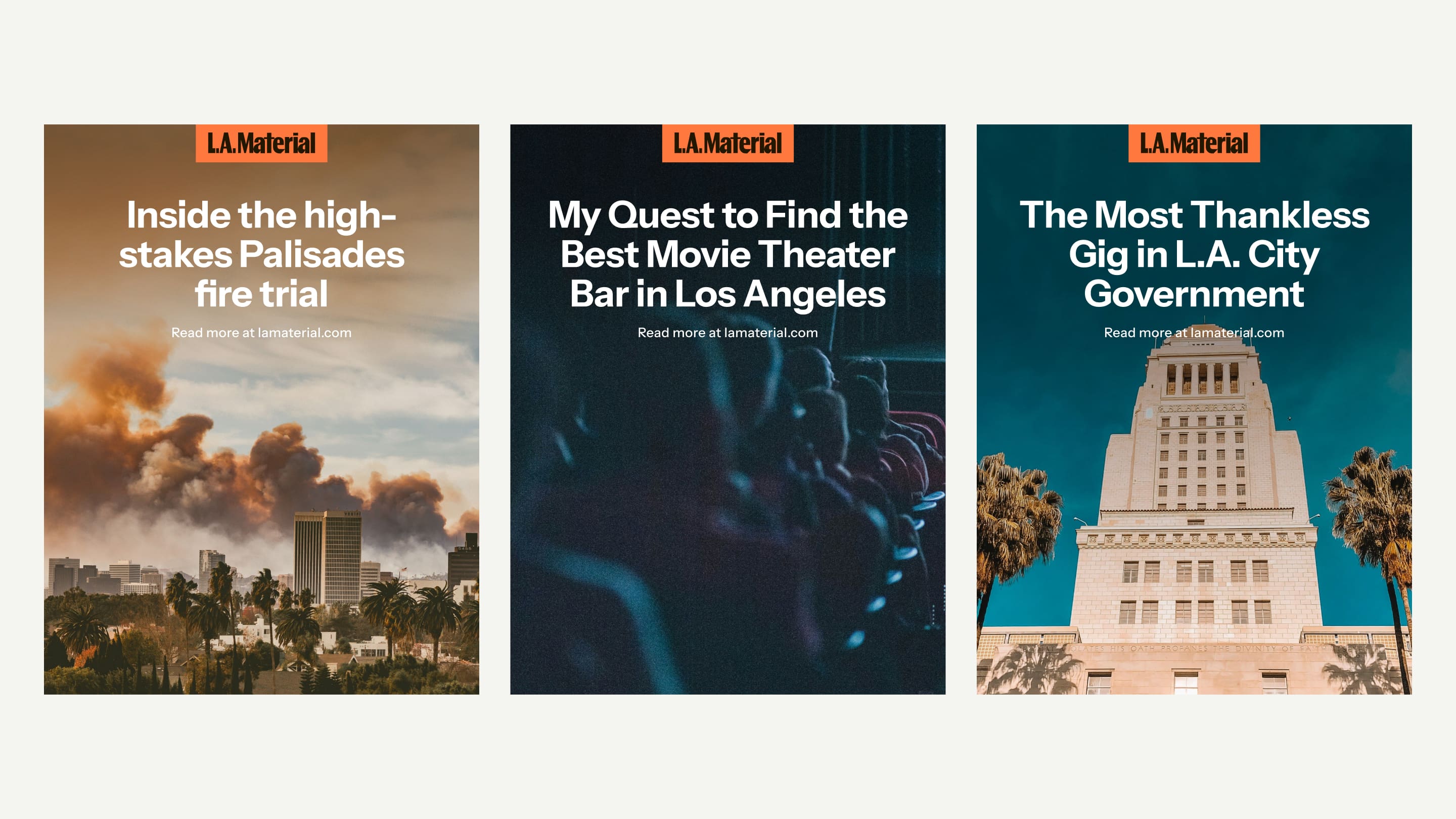 LA Material social layout templates