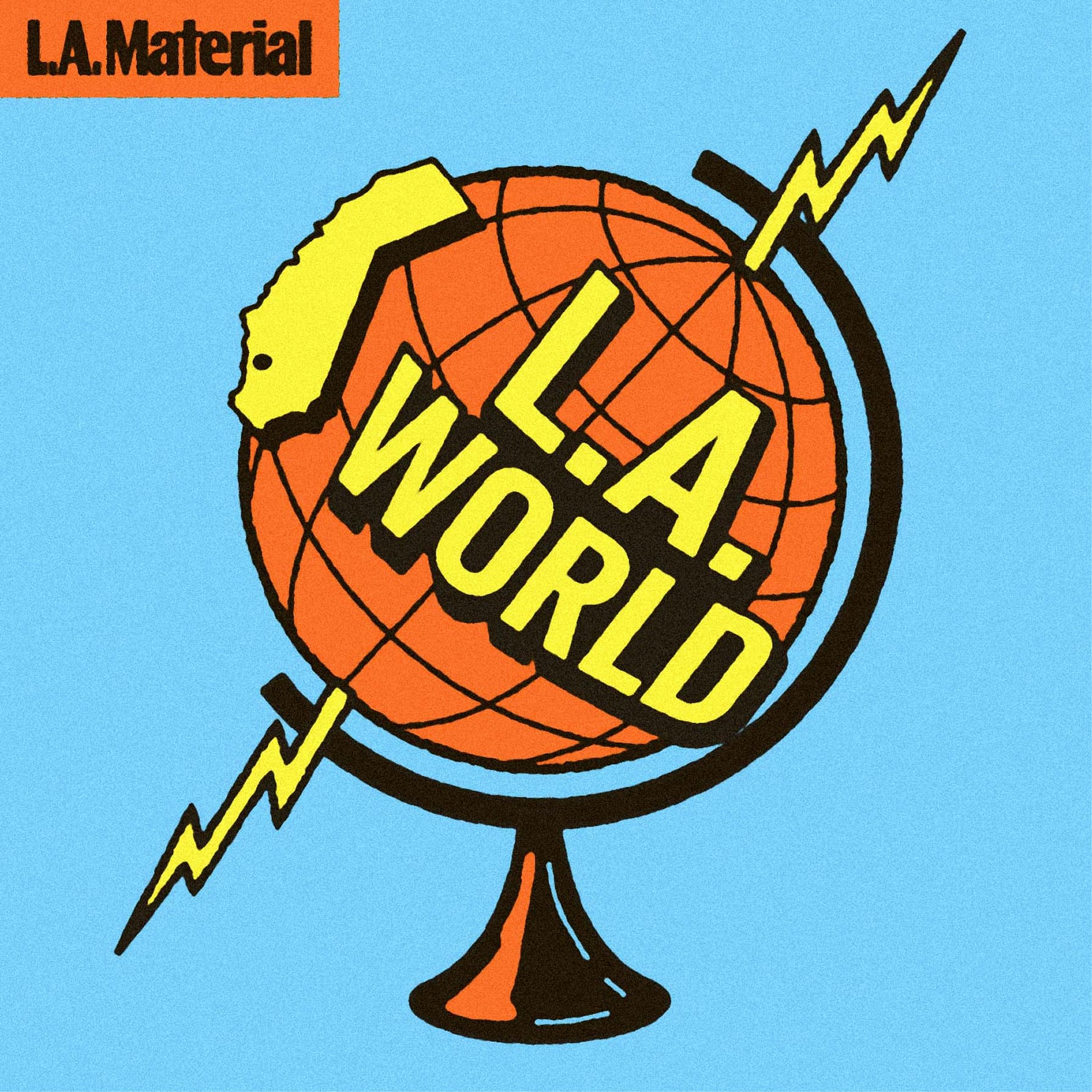 LA World podcast cover artwork by Hoodzpah brand studio